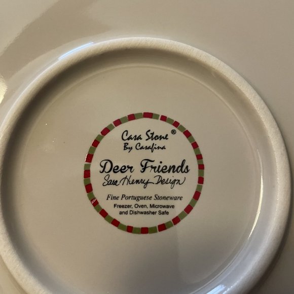 Casafina Deer Friends Serving Bowl, Cream with 2 Deer, Snow, Brand New - Picture 2 of 4